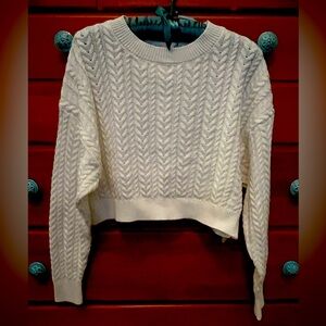Altar’d State NWT size M 100% cotton ivory cropped sweater